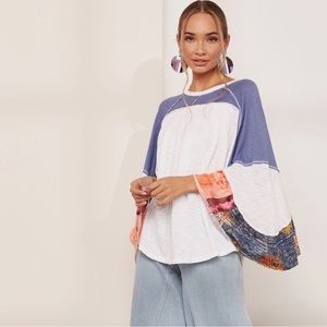 We the free color lock flute sleeve top
